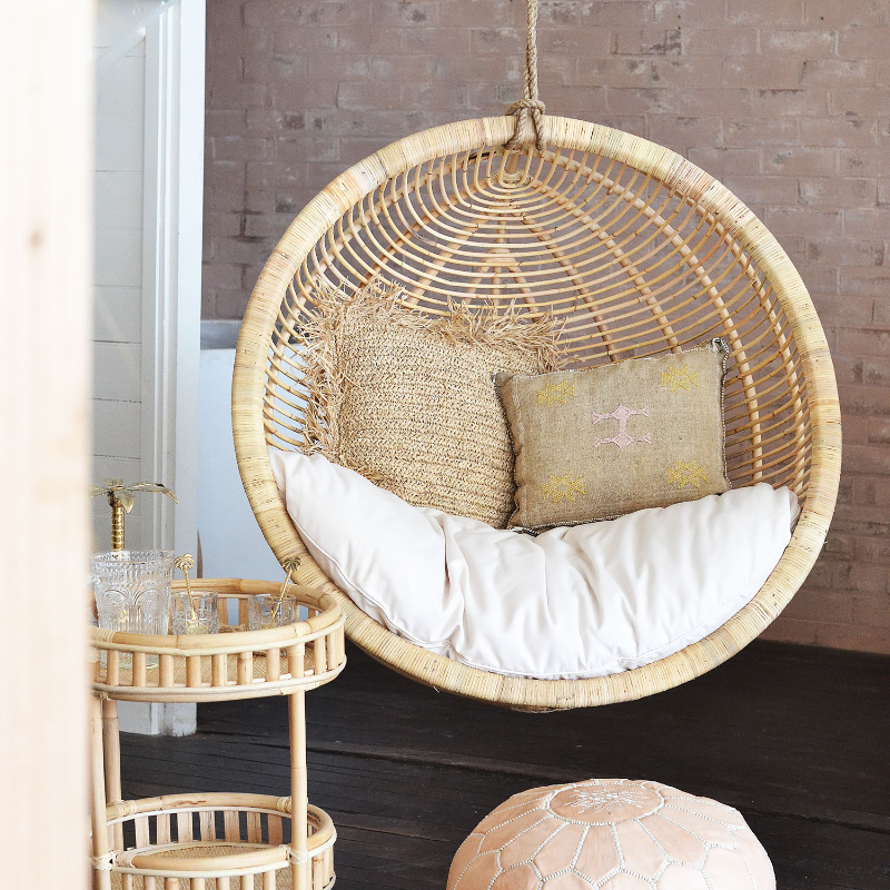 Dusk Single Round Cane Hanging Chair | Made To Order
