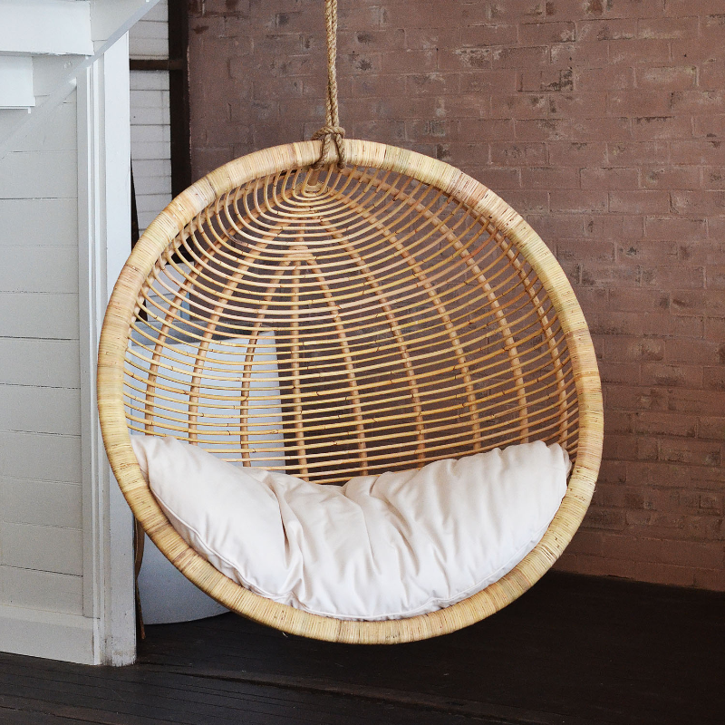 Dusk Single Round Cane Hanging Chair | Made To Order