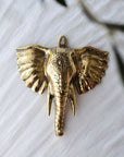 Elephant Head Brass Wall Hook
