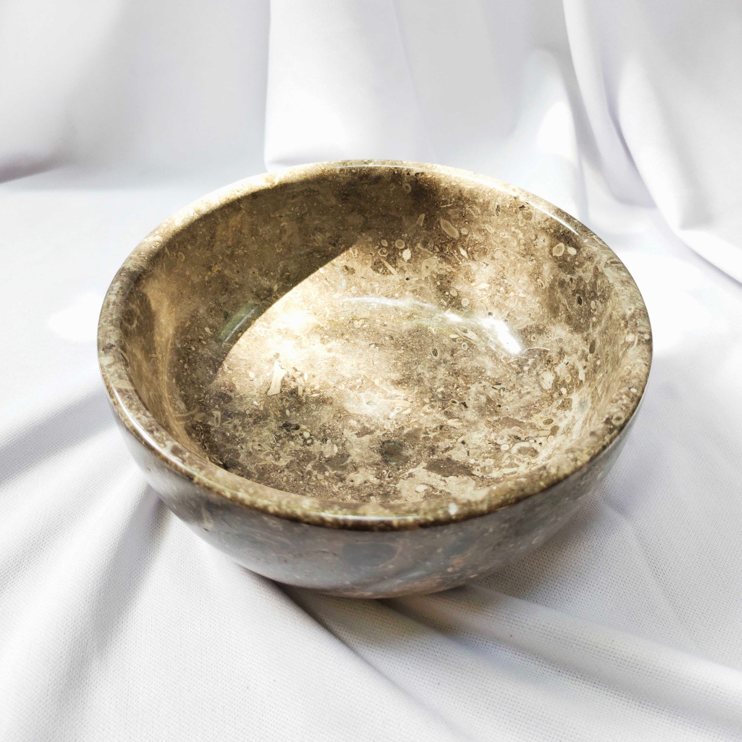 Grey Marble Stone Bowl 17cm Dia