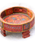 Hand Painted Indian Timber Grinder Tables | Assorted Sizes