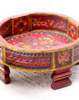 Hand Painted Indian Timber Grinder Tables | Assorted Sizes