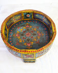 Hand Painted Indian Timber Grinder Tables | Assorted Sizes