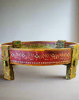 Hand Painted Indian Timber Grinder Tables | Assorted Sizes