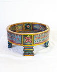 Hand Painted Indian Timber Grinder Tables | Assorted Sizes