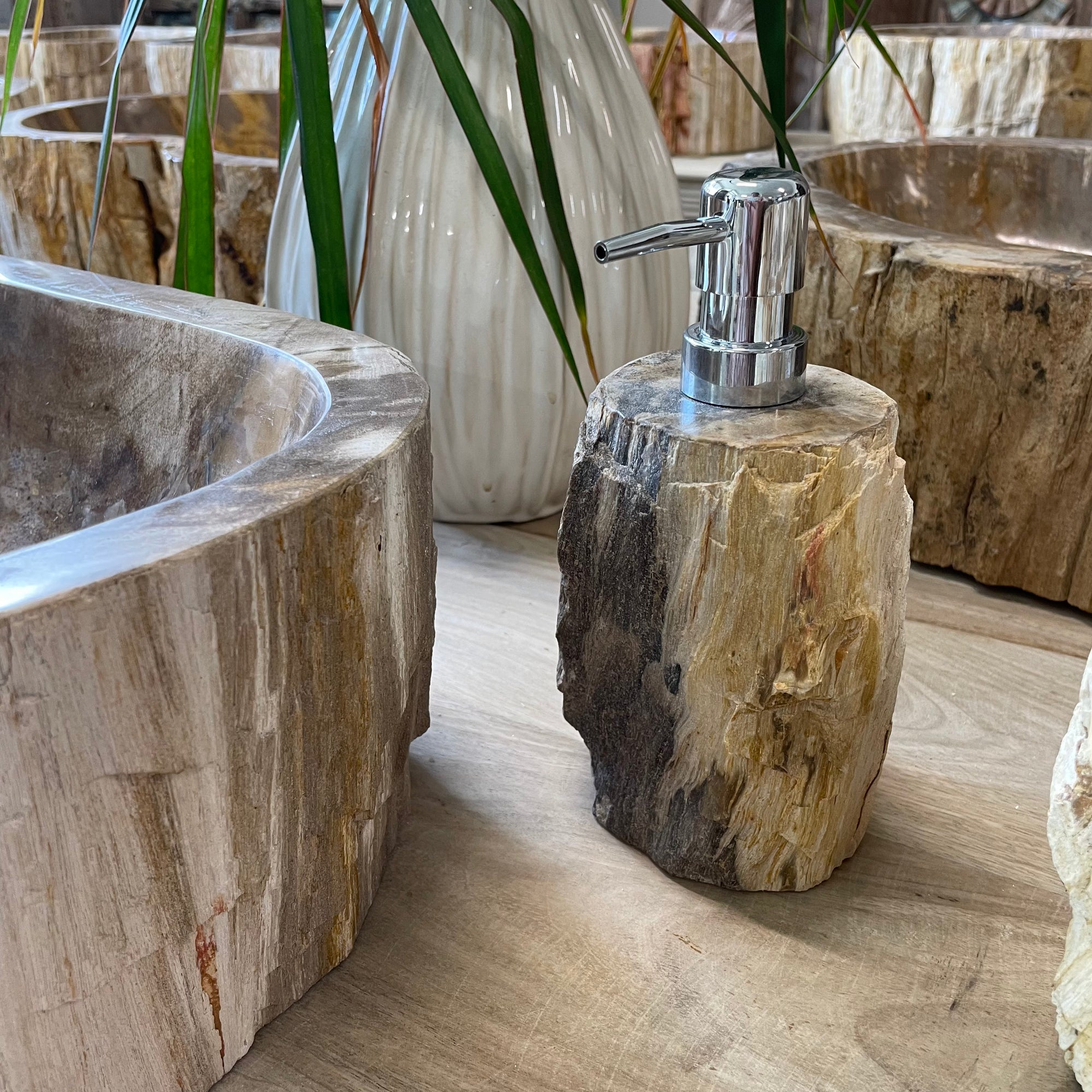 Fossilised Wood Soap Dispenser