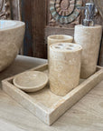 Marble Rectangular Stone Tray - Beige