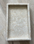 Marble Rectangular Stone Tray - Beige