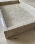 Marble Rectangular Stone Tray - Beige