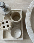 Marble Rectangular Stone Tray - Beige