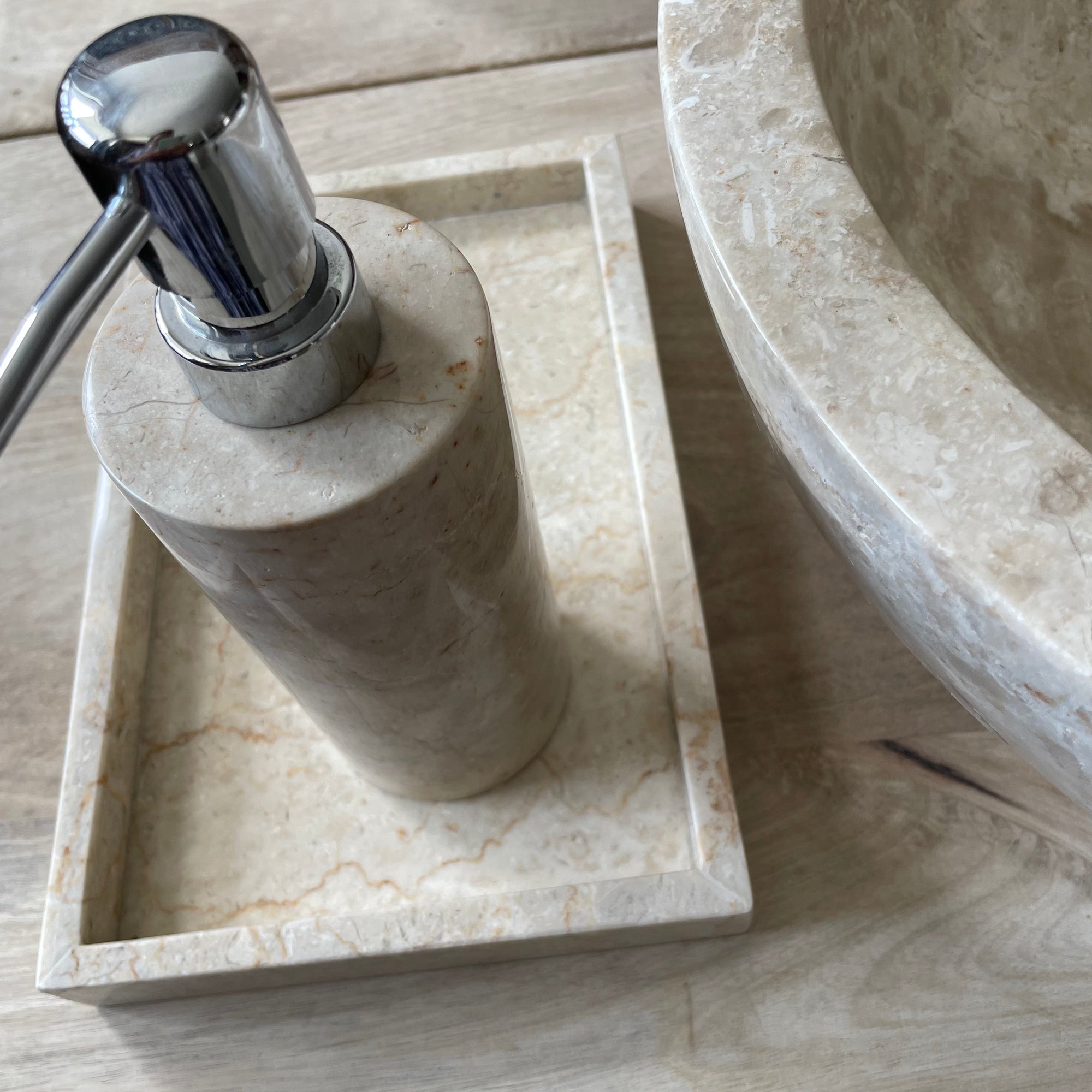 Beige Marble Stone Soap Dispenser