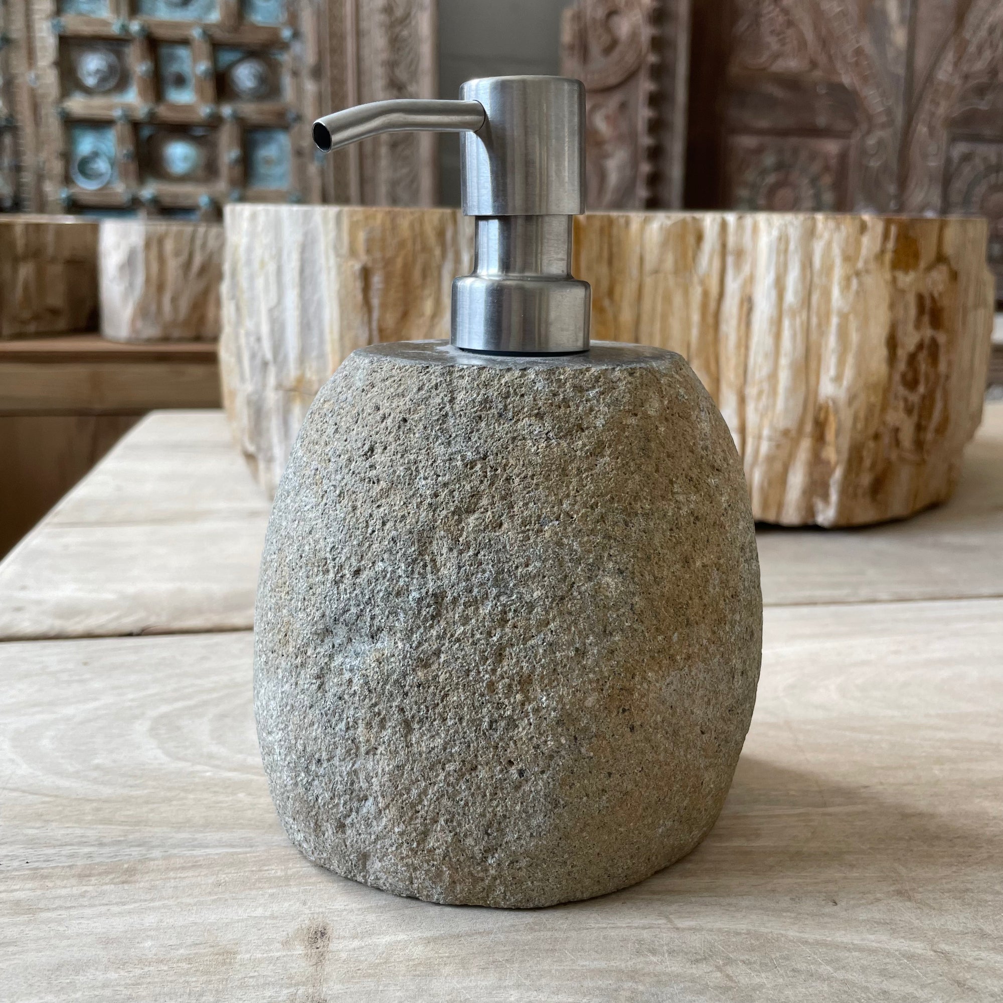 Small River Stone Soap Dispenser