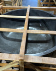 Round Concrete Terrazzo Stone Bath 1500mm - Dark Grey