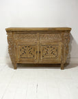 Indah White Wash Carved Teak Vanity - 120cm Length