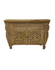 Indah White Wash Carved Teak Vanity - 120cm Length