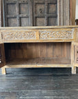 Indah White Wash Carved Teak Vanity - 150cm Length