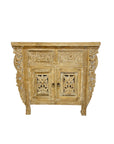 Indah White Wash Carved Teak Vanity - 90cm Length