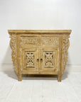 Indah White Wash Carved Teak Vanity - 90cm Length
