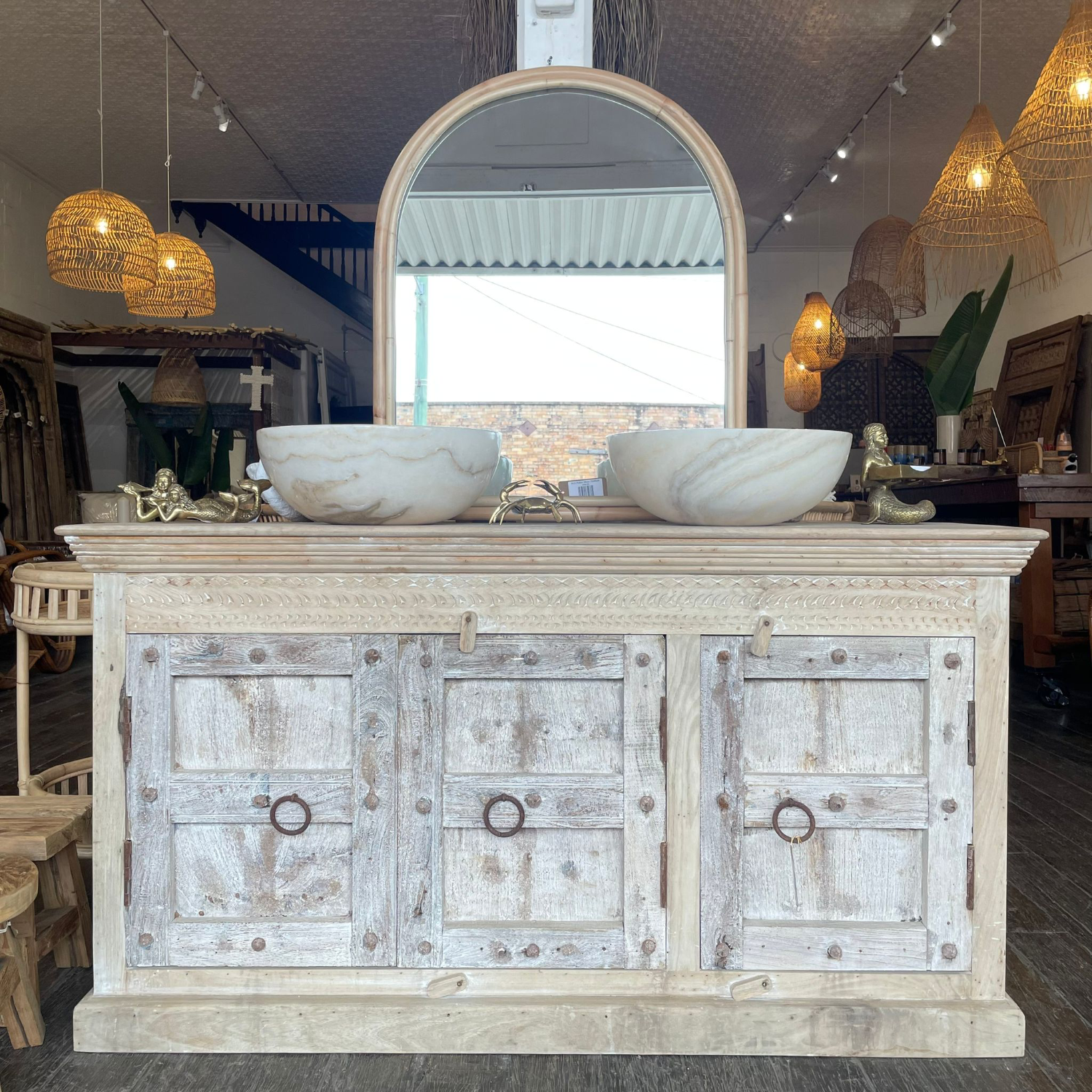 Vintage Indian Timber Sideboard - 150x40x80cm | Assorted Designs
