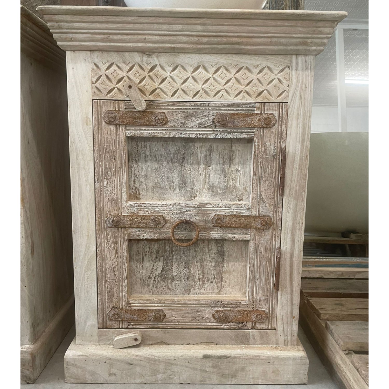Indian Acid Wash Timber 60x45x80cm Vanity | Assorted Designs