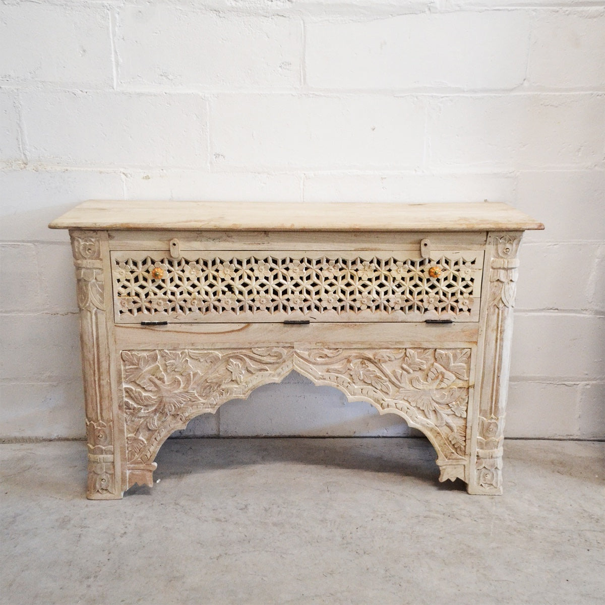 Jaali Indian Carved Sideboard 120cm