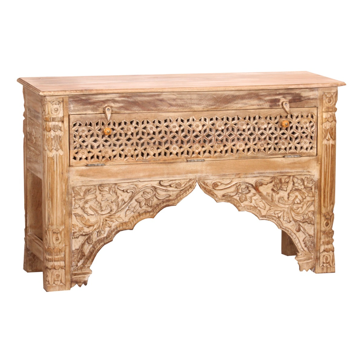 Jaali Indian Carved Sideboard 120cm
