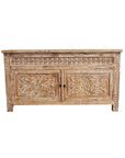 Kediri White Wash Carved Teak Vanity 150cm