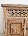 Kediri White Wash Carved Teak Vanity 90cm