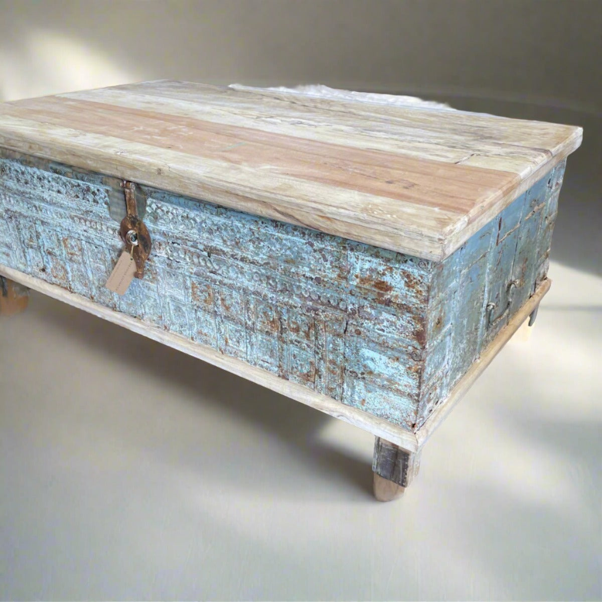 Acid Wash Indian Timber Dowry Chest | Assorted Sizes + Designs