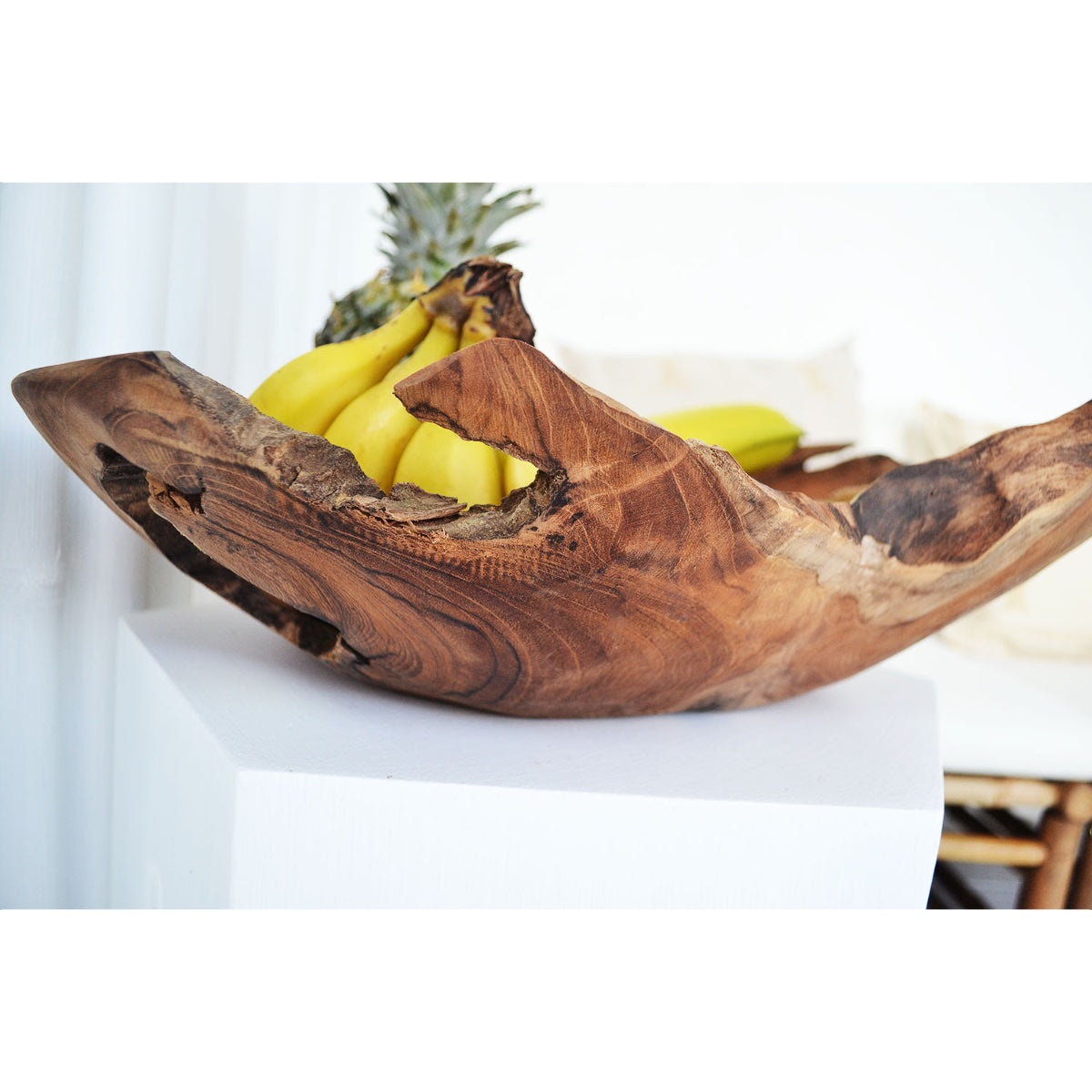 Large Rustic Teak Timber Bowl