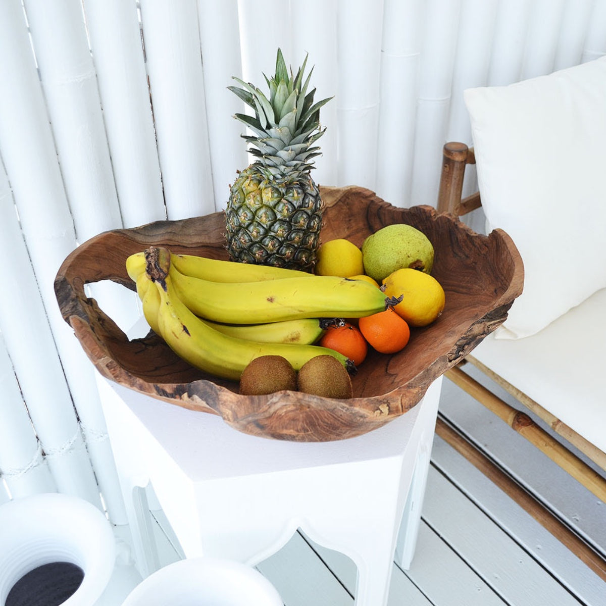 Large Rustic Teak Timber Bowl