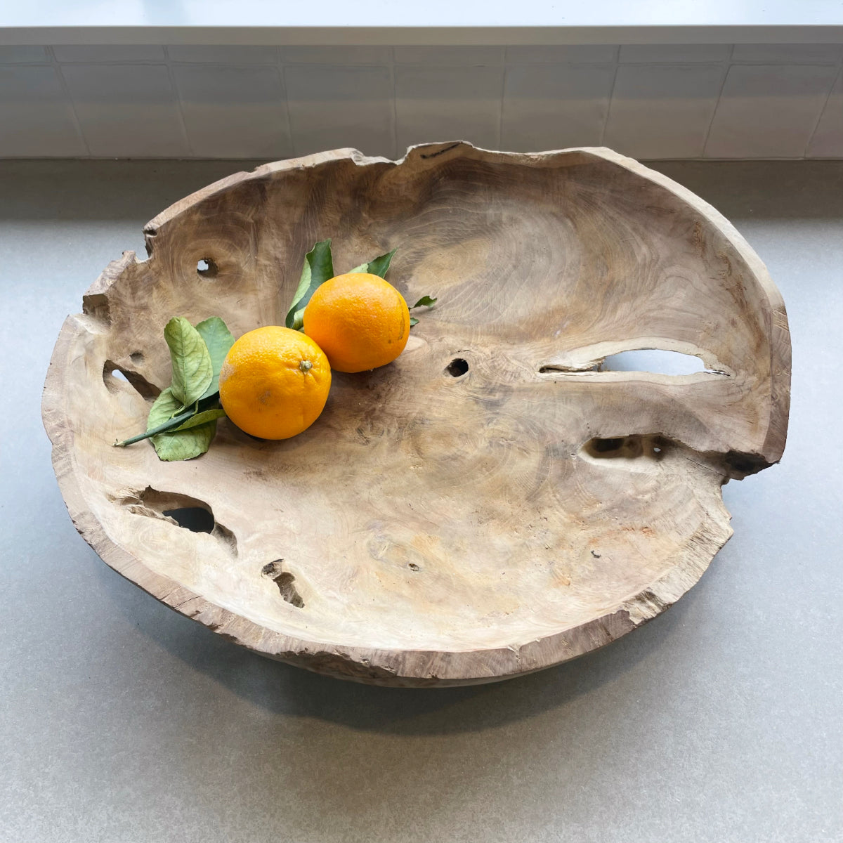 Large Rustic Teak Timber Bowl
