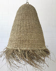 Large Natural Seagrass Fringe Pendant