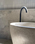 Oval Concrete Terrazzo Stone Bath 1500x900x550mm - Light Grey