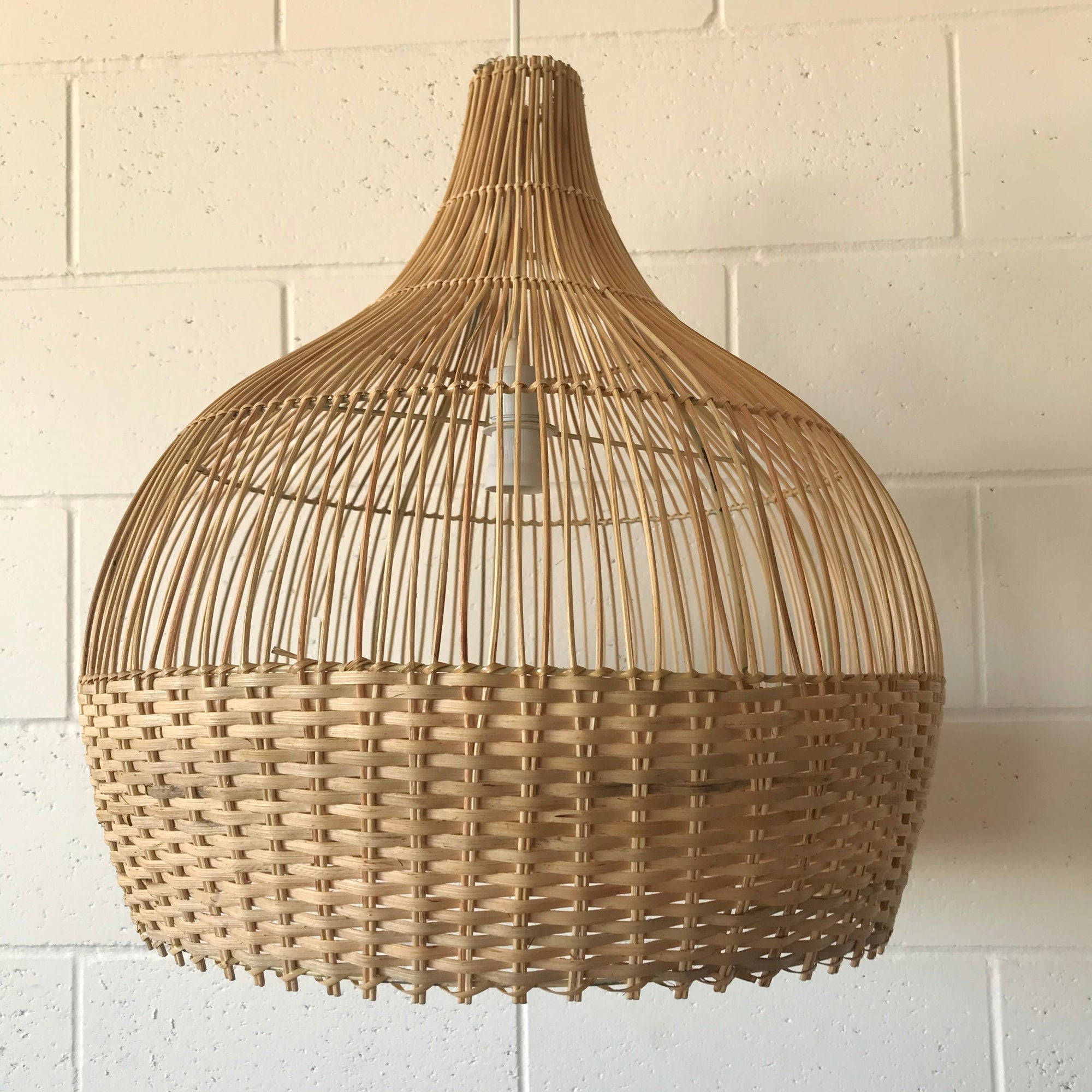 Large Natural Dune Rattan Pendant