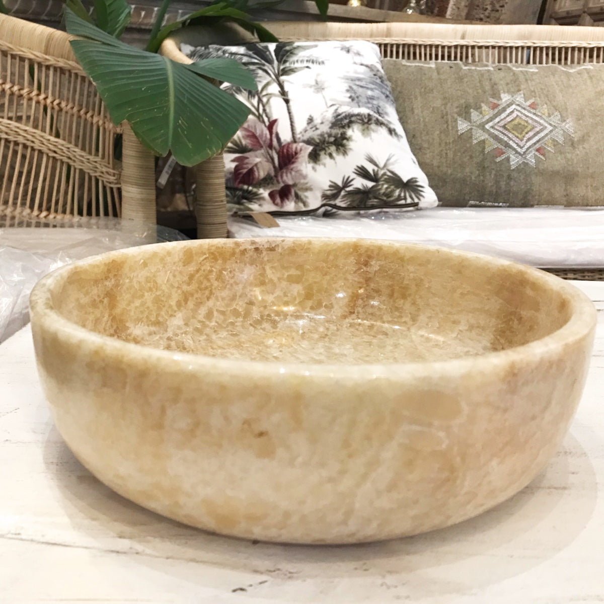 Onyx Stone Bowl 22cm Dia