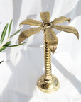 Medium Palm Tree Brass Candleholder