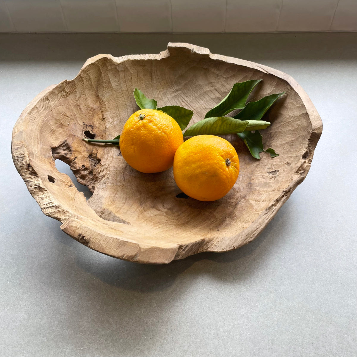 Medium Rustic Teak Timber Bowl