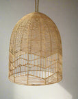 Large Zig Zag Rattan Pendant