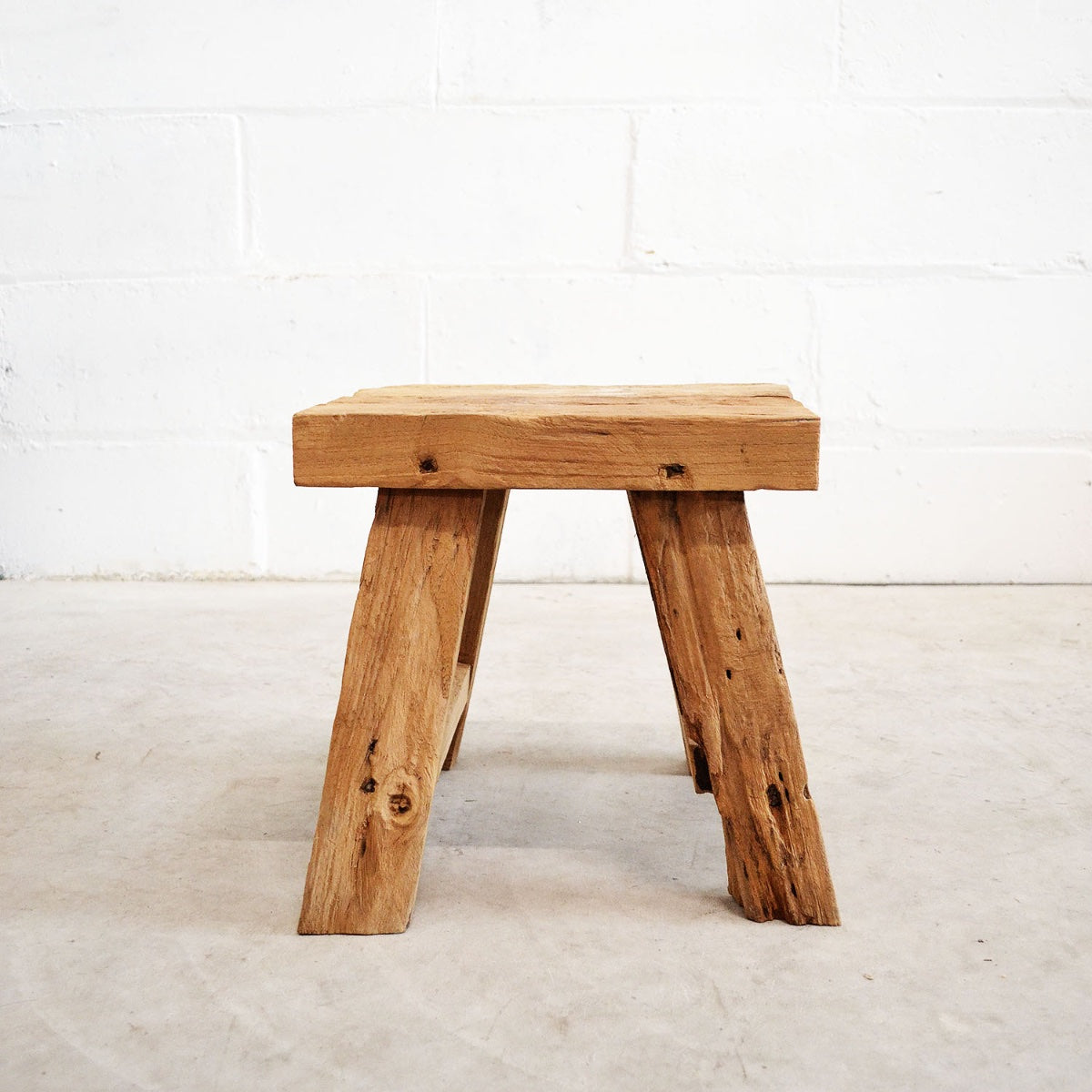 Mini Rectangular Rustic Teak Stool 30cm – Paradise Living