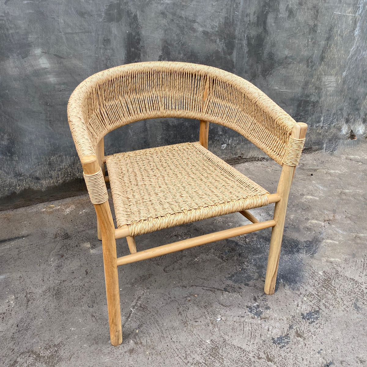 Mykonos Woven Timber Arm Chair
