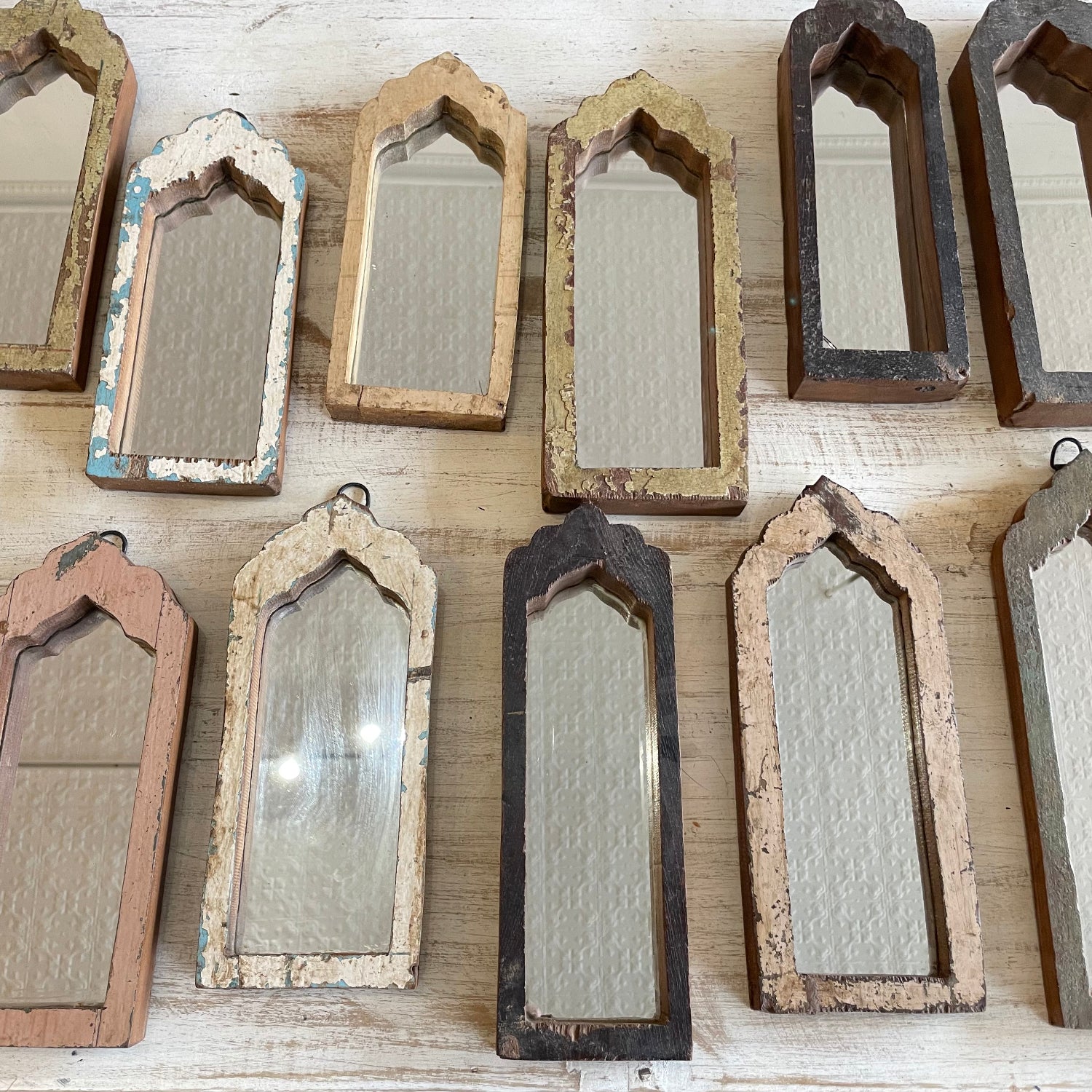 Narrow Indian Arch Timber Mirrors - Assorted Designs