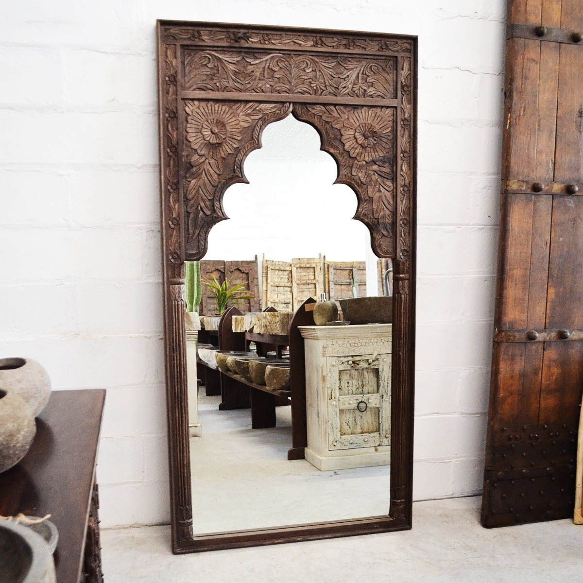Natural Indian Arch Mirror 100x200cm