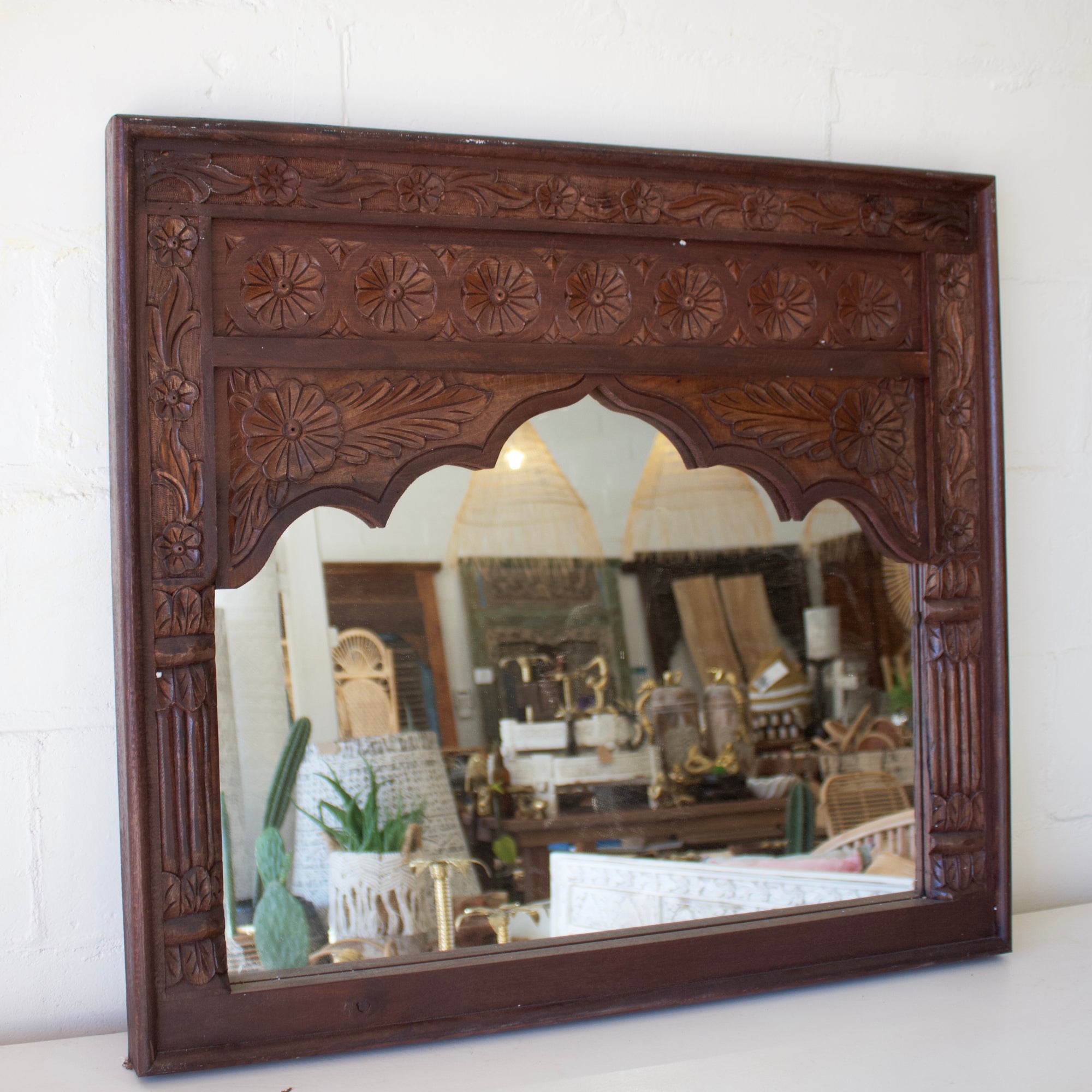 Natural Indian Arch Mehrab Mirror 80x90cm