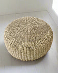 Natural Seagrass Woven Ottoman