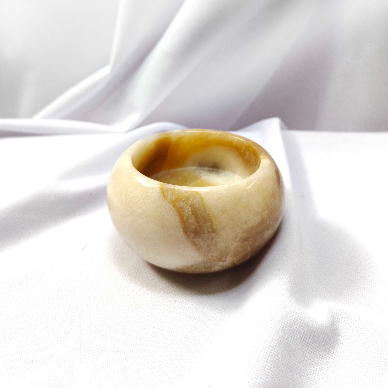 Onyx Stone Candle Holder 2 Hole 6.5cm Dia