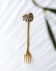 Brass Tropical Palm Dessert Fork