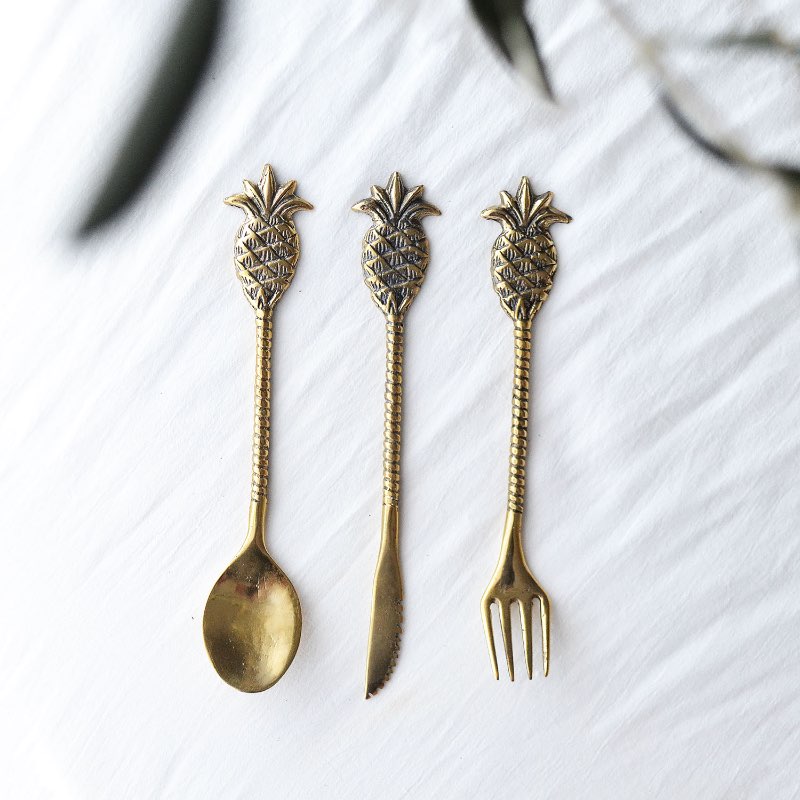 Brass Pineapple Dessert Spoon