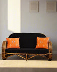 Caramel Pretzel Rattan Lounge Suite - 2 Seater | Black | Made To Order