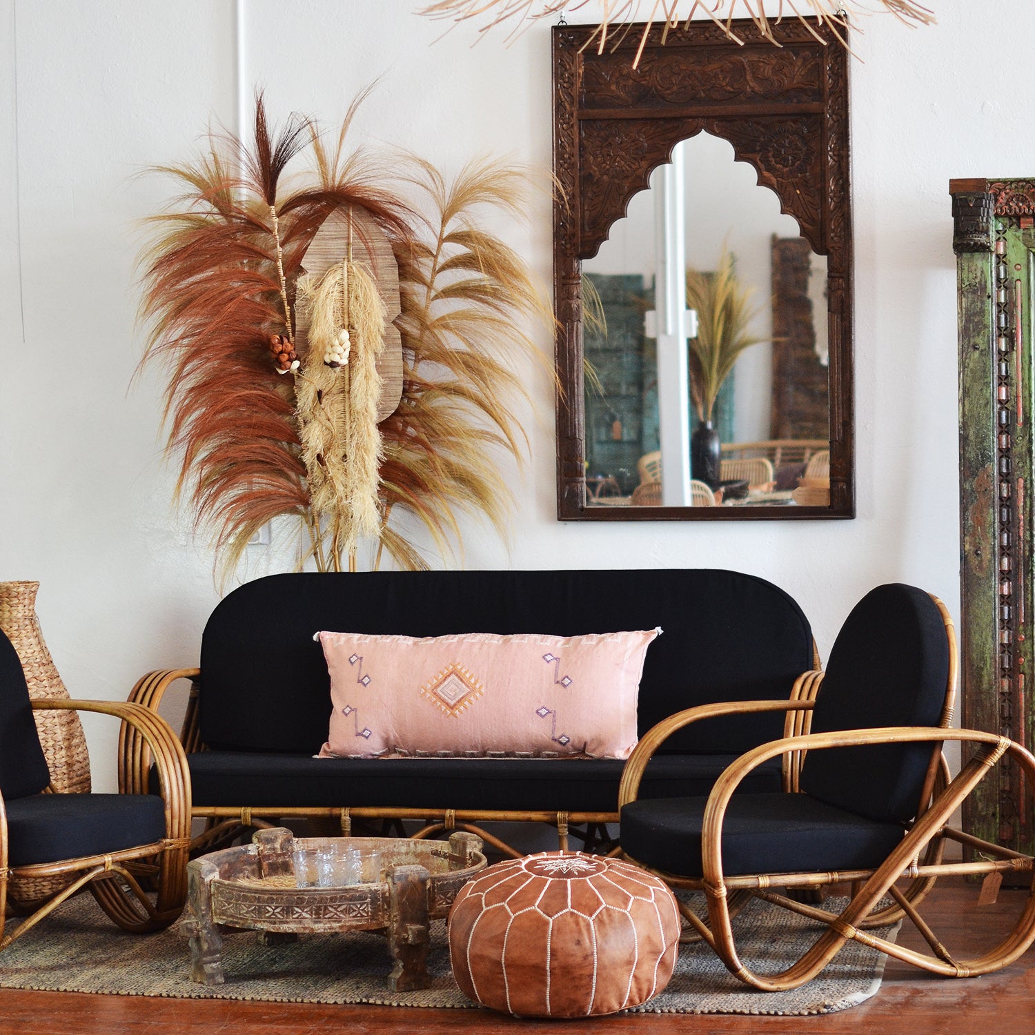 Pretzel Rattan 3 Seater Lounge